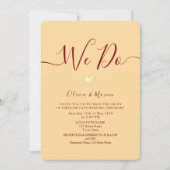 Gele bruiloft receptie kaart (Voorkant)