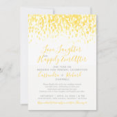 Gele bruiloft verlenging 1 jaar op een gelukkige d kaart (Voorkant)