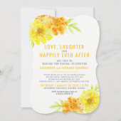 Gele bruiloft verlenging 1 jaar op een gelukkige d kaart (Voorkant)