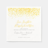 Gele bruiloft verlenging 1 jaar op een gelukkige d servet (Voorkant)