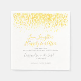 Gele bruiloft verlenging 1 jaar op een gelukkige d servet