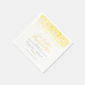 Gele bruiloft verlenging 1 jaar op een gelukkige d servet (Hoek)