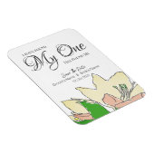 Gele bruiloftsFloral bespaart de datum Magneet (Rechterzijde)