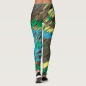 gele bruine cirkels abstracte moderne kunst leggings (Achterkant)