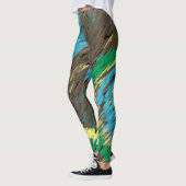 gele bruine cirkels abstracte moderne kunst leggings (Links)