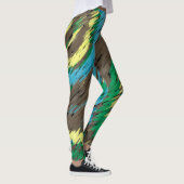 gele bruine cirkels abstracte moderne kunst leggings (Rechts)