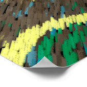 gele bruine cirkels abstracte moderne kunst poster (Hoek)