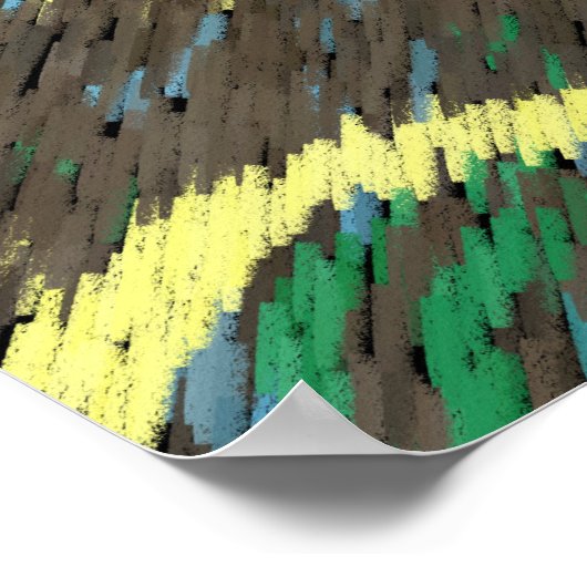 gele bruine cirkels abstracte moderne kunst poster (Hoek)