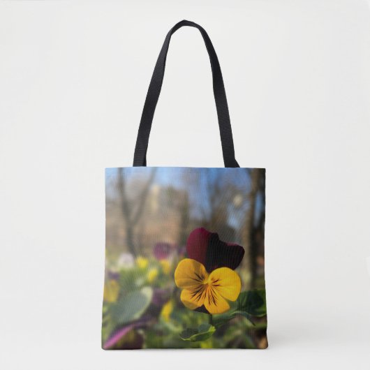 Gele bruine paniek tote bag (Voorkant)