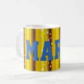 Gele bruine strepe Mok (Voorkant links)