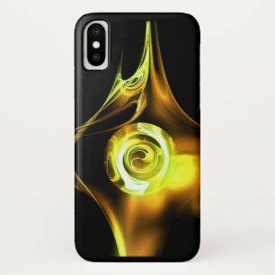 GELE BRUINE WITTE FRACTALE ROOS iPhone X HOESJE