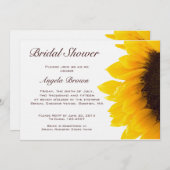 Gele bruine zonnebloempitower - uitnodiging (Voorkant / Achterkant)