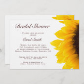 Gele bruine zonnebloempitower - uitnodiging (Voorkant / Achterkant)