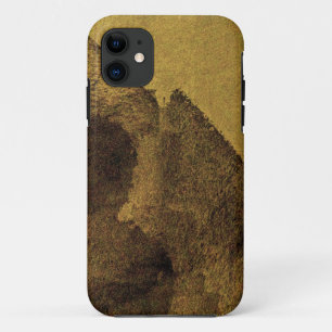 Gele bruine zwarte abstracte penseelstreken Case-Mate iPhone case