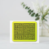 Gele bruinmaze briefkaart (Staand voorkant)