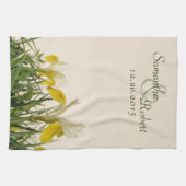 Gele bruinvissen op room theedoek (Horizontaal)