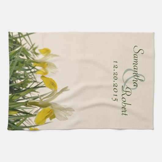 Gele bruinvissen op room theedoek (Horizontaal)