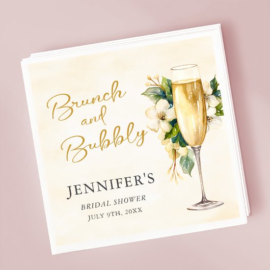 Gele brunch en bubbelig Vrijgezellenfeest Servet