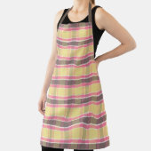 Gele Bubblegum Roze Coffee Bruin Geruit Schort (Insitu)