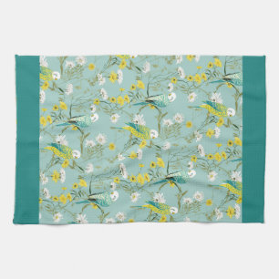 Gele Budgerigar keukenhanddoek