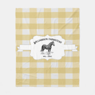 Gele Buffel Plaid Boerderij Paard Fleece Deken