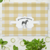 Gele Buffel Plaid Boerderij Paard Keukenhanddoek (Gevouwen)