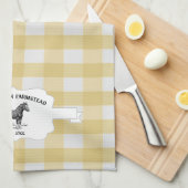Gele Buffel Plaid Boerderij Paard Keukenhanddoek (Quarter Fold)