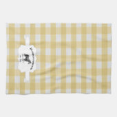 Gele Buffel Plaid Boerderij Paard Keukenhanddoek (Horizontaal)