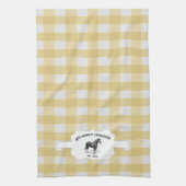 Gele Buffel Plaid Boerderij Paard Keukenhanddoek (Verticaal)