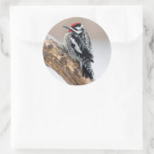 Gele-buikkramp man ronde sticker (Tas)