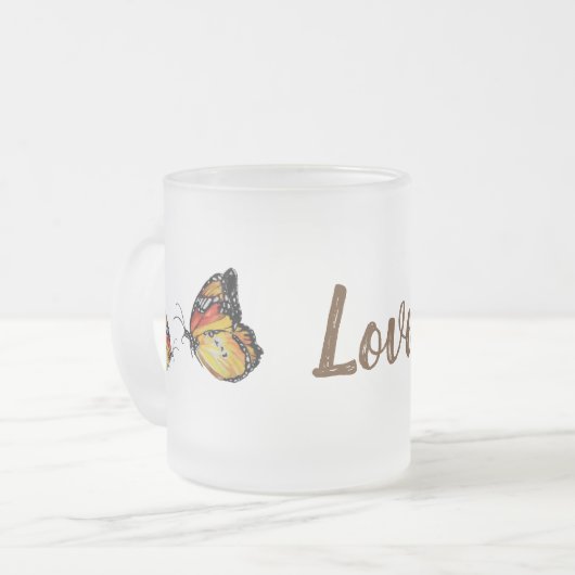 Gele buikvliezen Mok van glas, gevroren (Voorkant links)