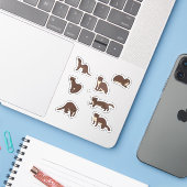 Gele buikwezels sticker (Laptop met iPhone)