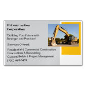 Gele Bulldozer Bouw Aannemer Magnetisch Visitekaartje (Voorkant)