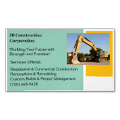 Gele Bulldozer Bouw Aannemer Magnetisch Visitekaartje (Voorkant)