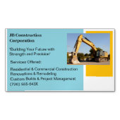 Gele Bulldozer Bouw Aannemer Magnetisch Visitekaartje (Voorkant)