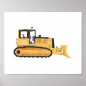Gele Bulldozer Bouw Kinderkamer Decoratie (Voorkant)