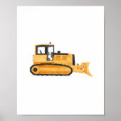 Gele Bulldozer Bouw Kinderkamer Decoratie (Voorkant)