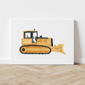 Gele Bulldozer Construction Vehicle Canvas Print