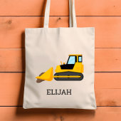 Gele Bulldozer Kinder Gepersonaliseerde Bouw Tote Bag