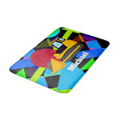 Gele Bulldozer, kleurrijke geometrische vormen, na Badmat (Gekanteld)