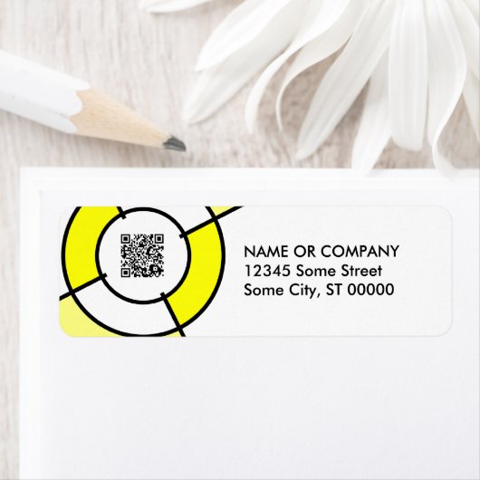 gele bulseye QR-code Etiket (Insitu)