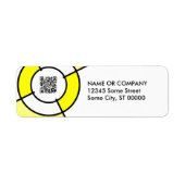 gele bulseye QR-code Etiket (Voorkant)