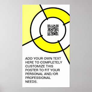 gele bulseye QR-code Poster
