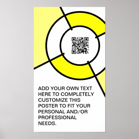 gele bulseye QR-code Poster (Voorkant)