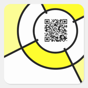 gele bulseye QR-code Vierkante Sticker