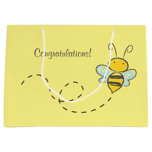 Gele bumble bee Aangepast Groot Cadeauzakje (Voorkant)