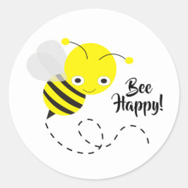 Gele Bumble Bee, fijn voor je! Ronde Sticker