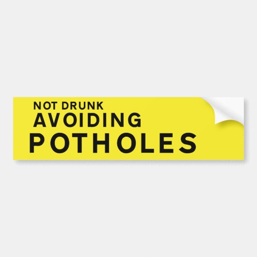 GELE Bumpersticker voor kuilen in de weg – Niet dr (Voorkant)
