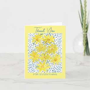 Gele Bunch van Daisies Flat Dank je Kaart