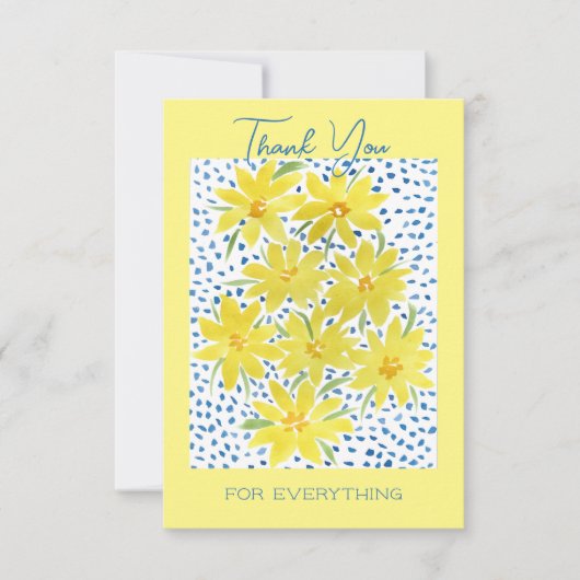 Gele Bunch van Daisies Flat Hartelijk dank Bedankkaart (Voorkant)